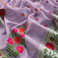 Lilac Handloom Banarasi Cotton Unstitched Suit Fabric With Meenakari Weaving