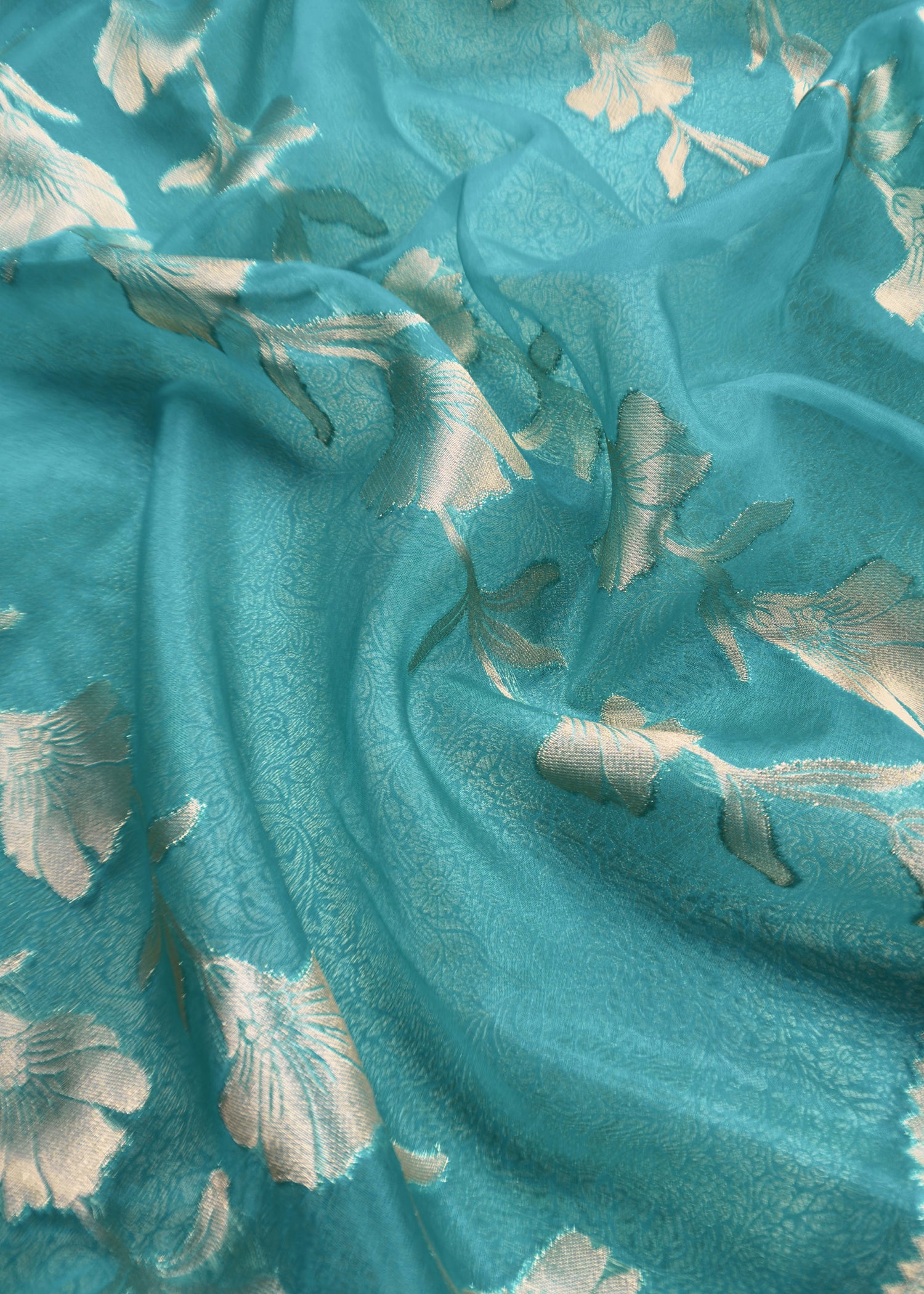 Indian Traditional Wear Brocade Organza Fabric

