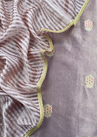 Festive wear tissue silk unstitched suit with duppta

