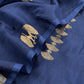 Midnight Blue Handloom Silk Unstitched Suit Fabric With Kadwa Weaving