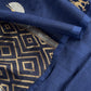 Midnight Blue Handloom Silk Unstitched Suit Fabric With Kadwa Weaving