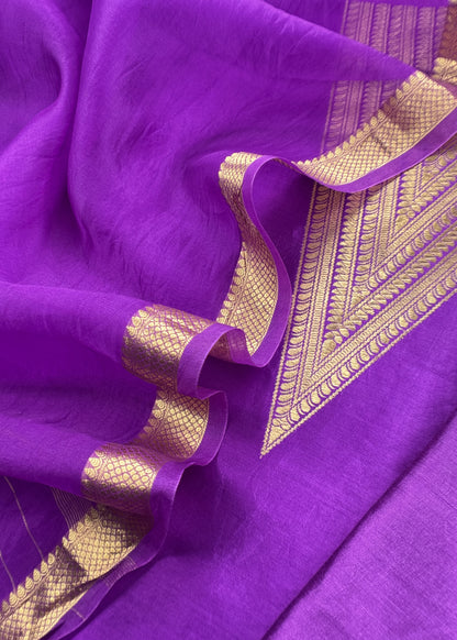 Premium quality silk unstitched suit with organza dupatta