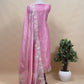 Pink Aari Embroidery Tissue Silk Suit In Applique Work