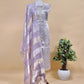 Purple Varanasi Brocade Silk Kurta And Double Panel Tissue Dupatta With Handwork