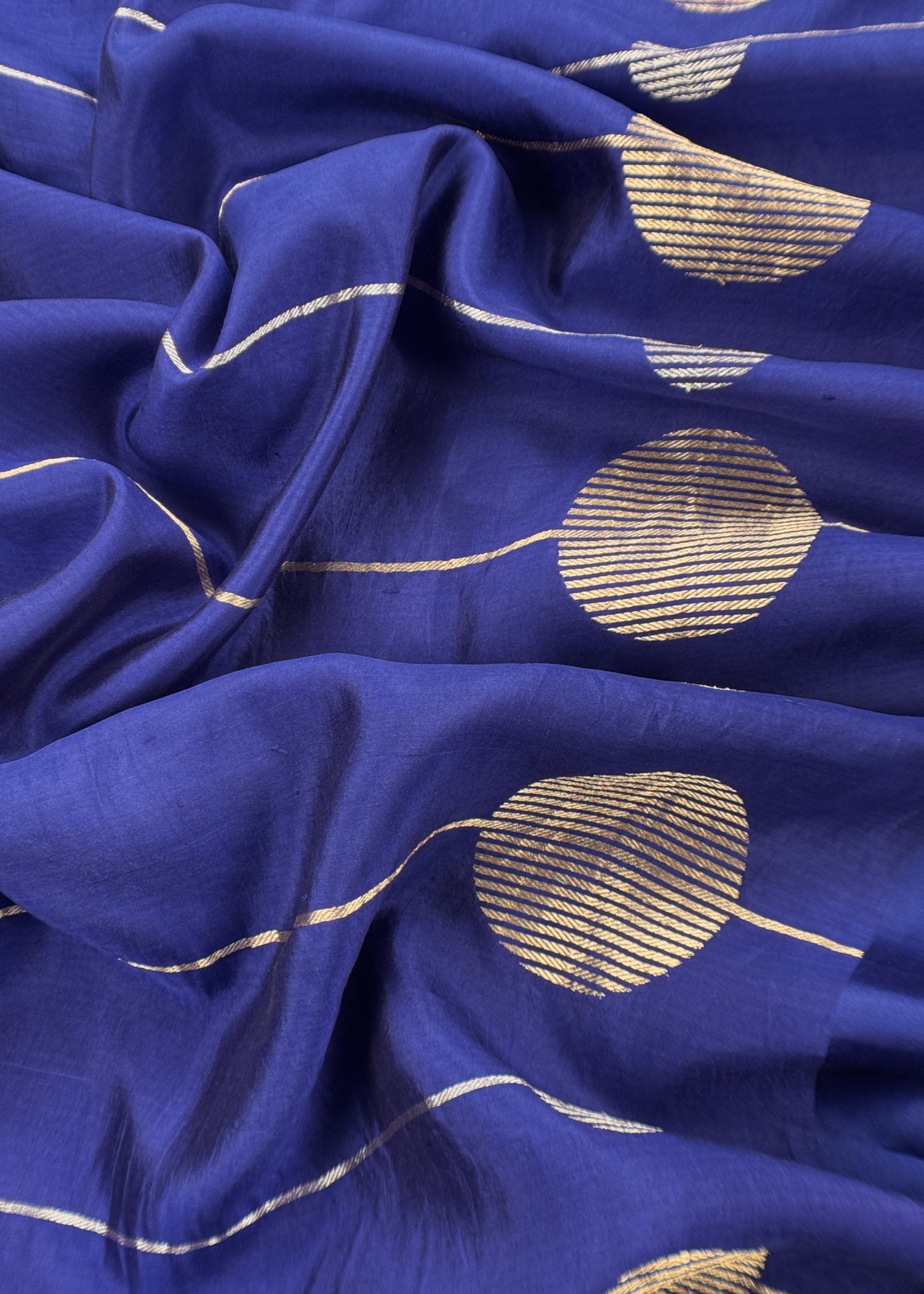 Timeless Blue Handloom Silk Suit With Weaving