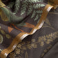 Forest Browns Abstract Pure Chiniya Silk Unstitched Suit Fabric