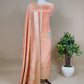 Beige Pure Handwoven Tissue Suit Silk With Meenakari Weaving