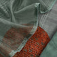 Pine Green Raw Silk kurta And Organza Dupatta With Ajrakh Appliqué Work