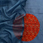 Dark Blue Raw Silk kurta And Organza Dupatta With Ajrakh Appliqué Work