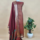 Maroon Pure Silk Suit with Meenakari Kani weaving