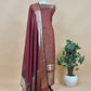 Wine Pure Silk Suit with Meenakari Multicolour Weaving