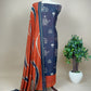 Blue with Orange Handloom Patola Unstitched Suit in Maheshwari Silk