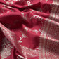 Pink Banarasi Suit In Mulberry Silk With Jacuard Weaving