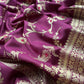 Banarasi Suit In Mulberry Silk With Jacuard Weaving