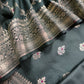 Banarasi Suit In Mulberry Silk With Jacuard Weaving
