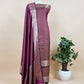 Wine Pure Silk Suit with Meenakari Multicolour Weaving