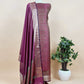 Wine Pure Silk Suit with Meenakari Multicolour Weaving