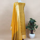 Yellow Pure Silk Suit with Meenakari multicolour weaving