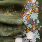 Garden Of Dreams Luxe Green Handloom Kora Silk Suit Fabric With Appliqué Work And French Thread Embroidery