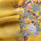 Garden Of Dreams Luxe Yellwo Handloom Kora Silk Suit Fabric With Appliqué Work And French Thread Embroidery