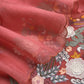Garden Of Dreams Luxe Rust Orange Handloom Kora Silk Suit Fabric With Appliqué Work And French Thread Embroidery