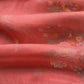 Garden Of Dreams Luxe Rust Orange Handloom Kora Silk Suit Fabric With Appliqué Work And French Thread Embroidery
