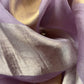 Purple Gold Varanasi Brocade Silk Kurta And Double Panel Tissue Dupatta With Handwork