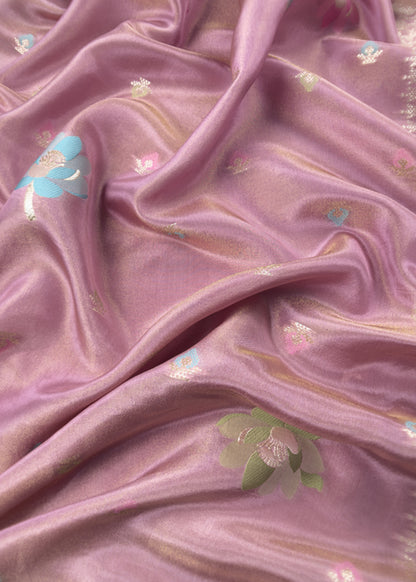 Pure Handwoven Tissue Suit Silk With Meenakari Weaving