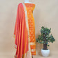 Orange Dhup Chaav Pure Katan Silk Suit Fabric With Meenakari Zari Weaving