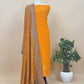 Saffron Georgette Silk suit fabric with Zari weaving