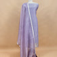 Lavender Handloom Silk Kurta And Kora Silk Dupatta With Kadwa Weaving