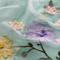 Light Blue Pastel Gardens Handloom Organza Embroidered Suit Set with 3d Applique Work