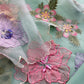 Light Blue Pastel Gardens Handloom Organza Embroidered Suit Set with 3d Applique Work