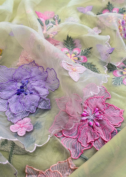 Premium quality organza unstitched suit with dupatta


