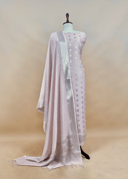 Pure banarasi silk unstitched suit with dupatta

