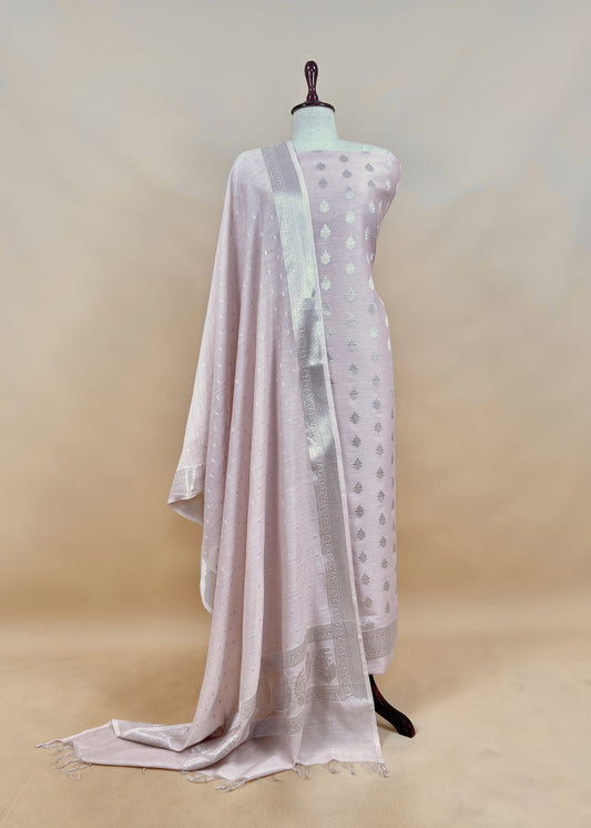 Pure banarasi silk unstitched suit with dupatta

