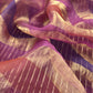 Blingy Wine Handloom Silk Kurta With Tissue Silk Double Panel Zari Dupatta