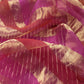 Blingy Pink Handloom Silk Kurta With Tissue Silk Double Panel Zari Dupatta