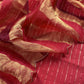 Gold And Red Pure Tissue Silk Woven Suit Fabric With Cutdana Handwork