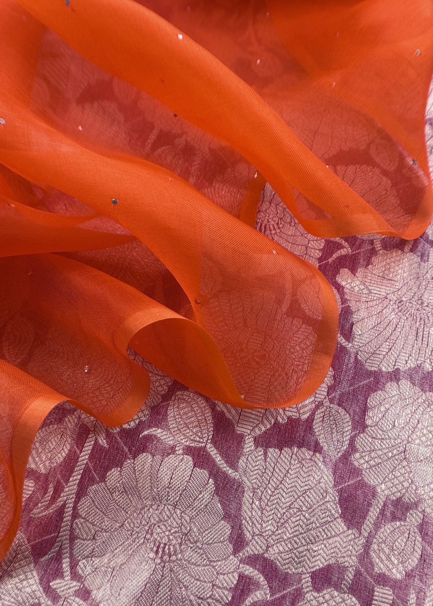 Indian Traditional Wear Brocade Organza Fabric

