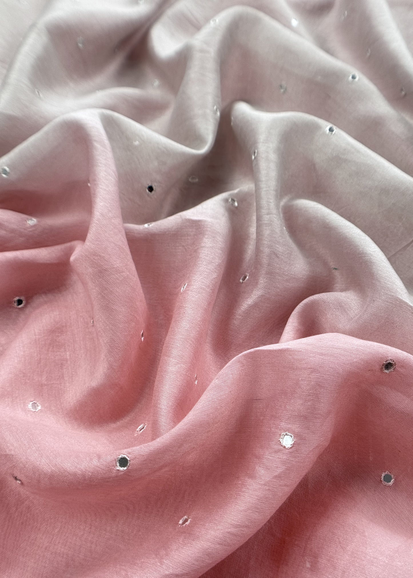 Baby Peach Handloom Silk Suit With Double Shade Dupatta