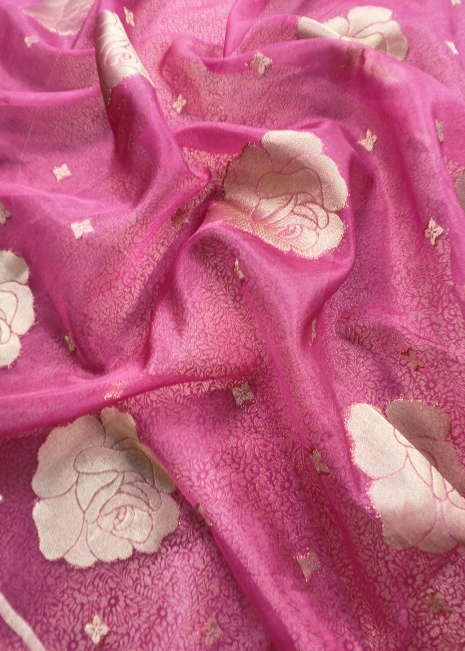 Indian Traditional Wear Brocade Organza Fabric

