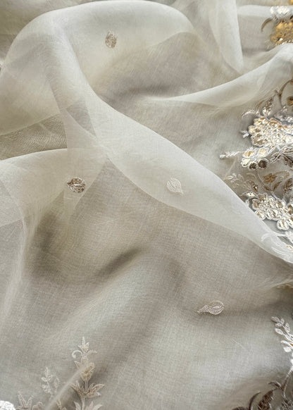 Summer wear mulmul unstitched suit with dupatta

