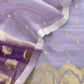 Lavender Handloom Silk Kurta And Kora Silk Dupatta With Kadwa Weaving
