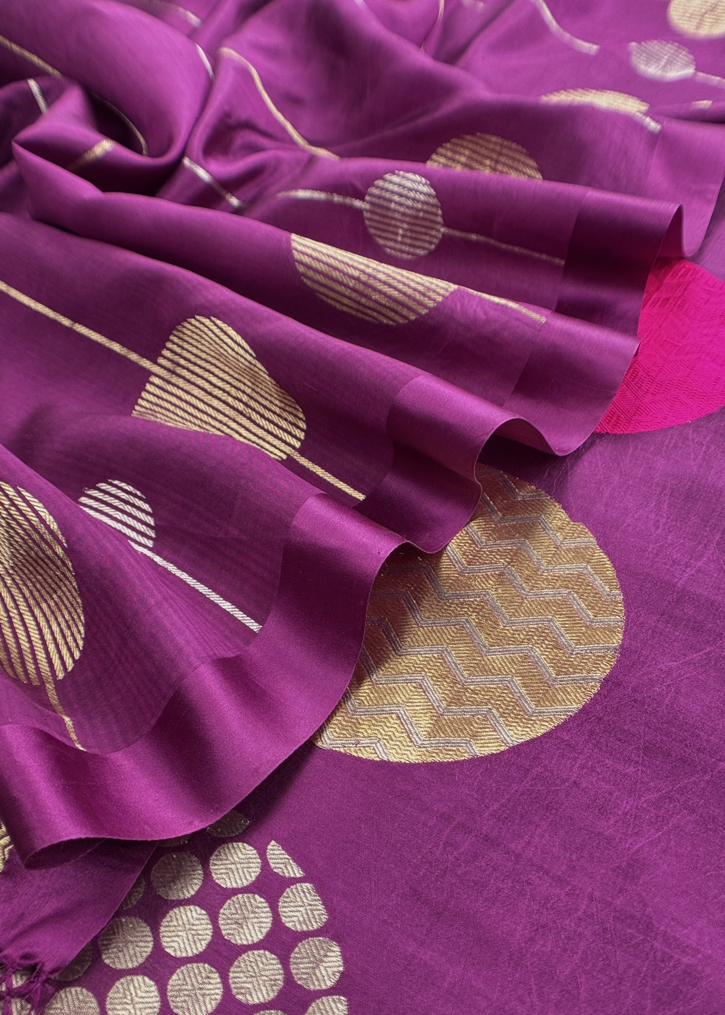 Timeless Purple Handloom Silk Suit With Weaving