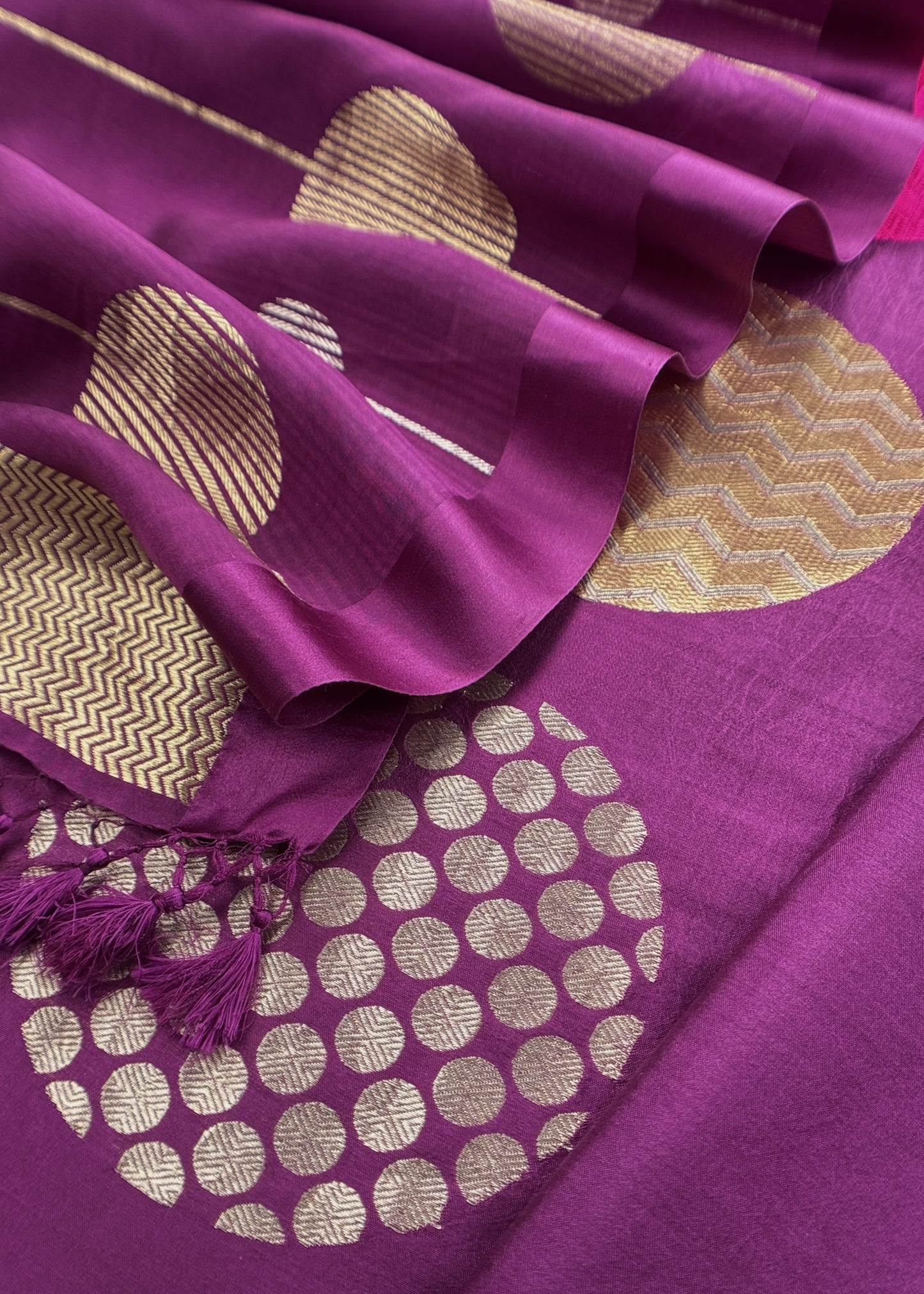 Timeless Purple Handloom Silk Suit With Weaving