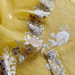 Yellow Handloom Mulmul Suit With Hand Gota Applique Work