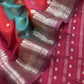 Elderberry Maroon Banarasi Silk Suit With Double Shade Dupatta
