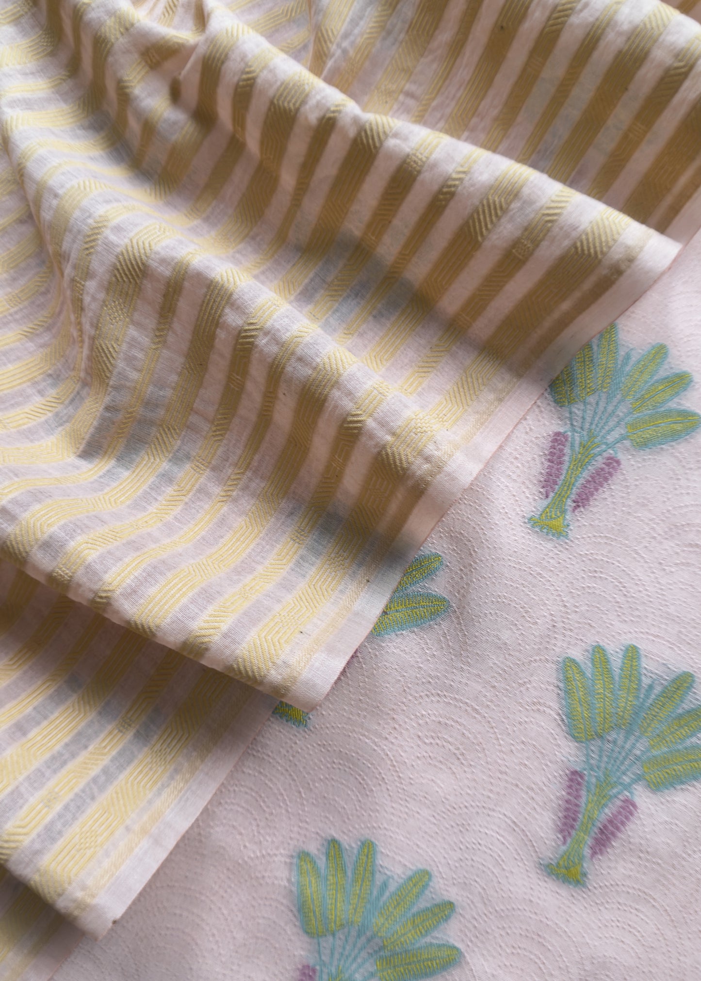 Beige Handloom Banarasi Suit With Paithani Weaving