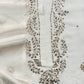 White Mukaish Handwork Pure Kora Silk Suit With Tissue Zari Panel Dupatta